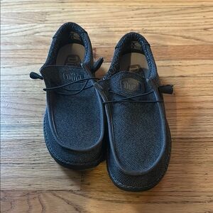 Hey Dude Black and Gray Slip-On Loafers Comfortable Shoes
